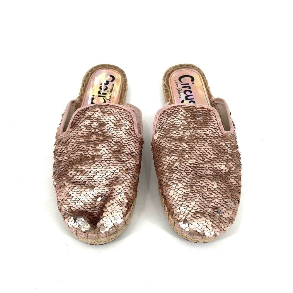 Circus Sam by Edelman Leeanne Sequin Multicolor Sparkle Slip On Espadrille Mule - Picture 3 of 5